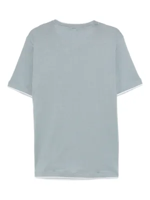 Tシャツ・カットソー ELEVENTY BEIGE AND GREY T-SHIRT WMNS Logo Combat T-shirt – Eleven Hybrid
