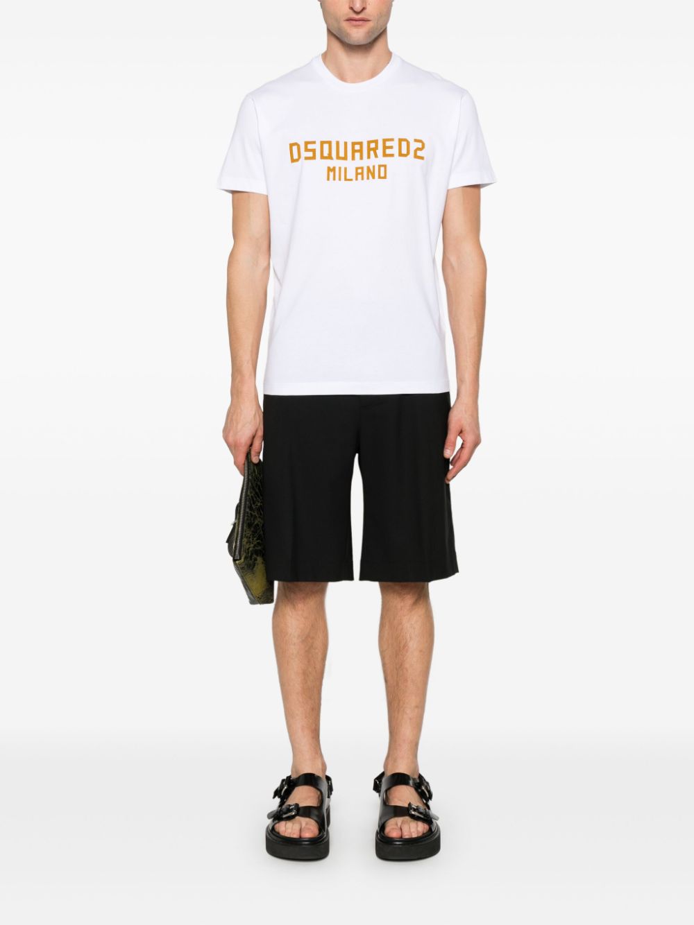 DSQUARED2 flocked-logo T-shirt - Wit