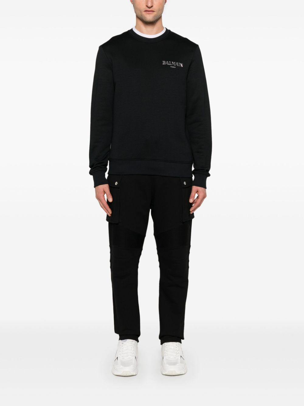 Balmain ribbed-panel track pants - Zwart