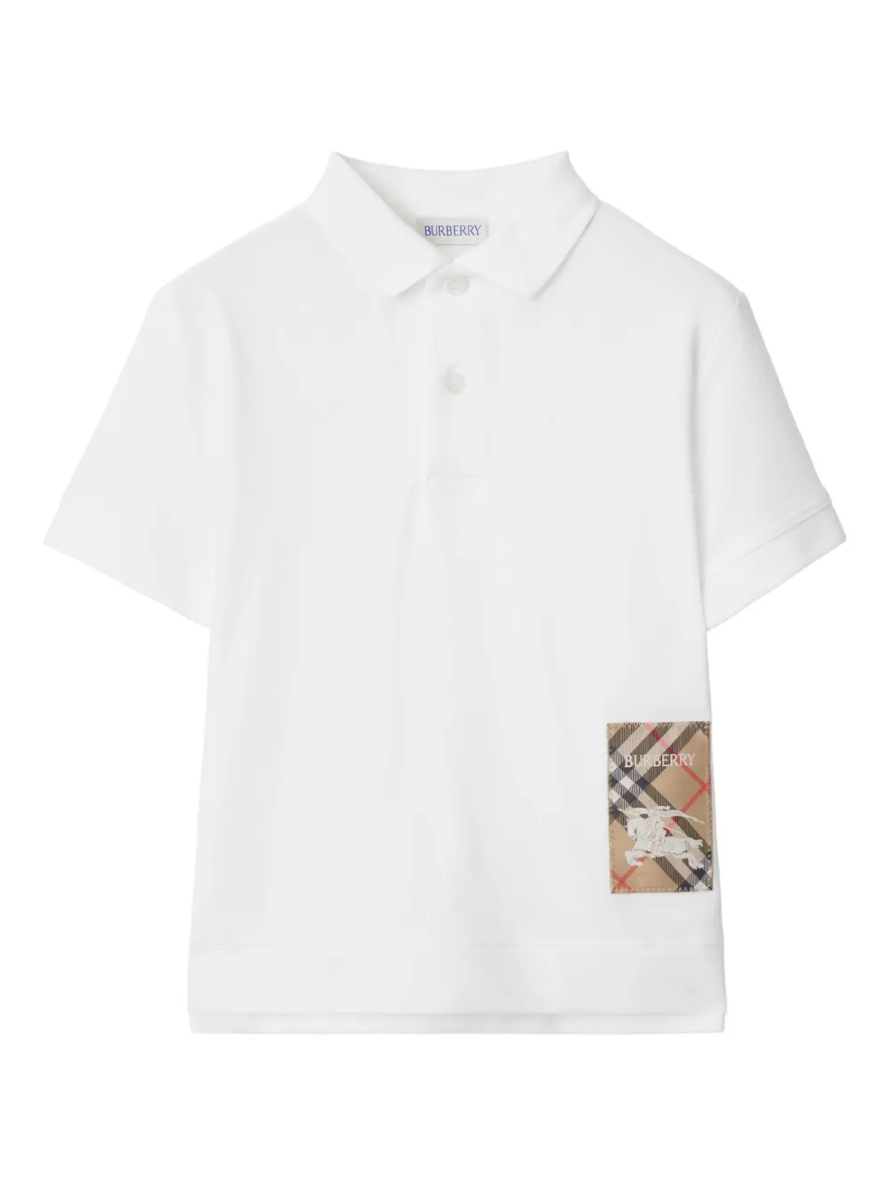 Burberry Kids قميص بولو 'تشيك لايبل' | أبيض | Image 1