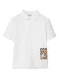 Burberry Kids Check Label polo shirt - White