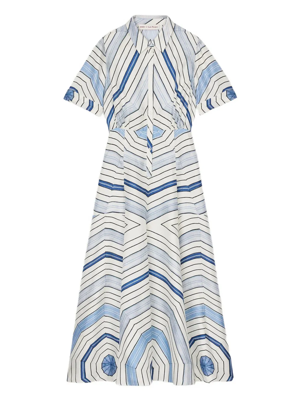 SANDRO x Louise Bourgeois zijden jurk Blauw