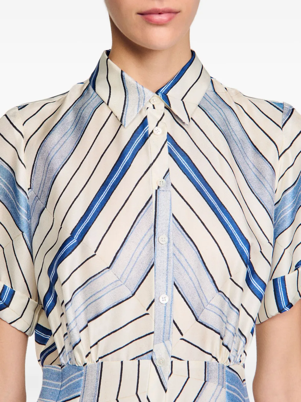 SANDRO x Louise Bourgeois zijden jurk Blauw
