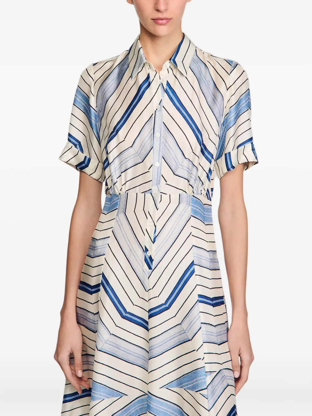 SANDRO x Louise Bourgeois zijden jurk Blauw