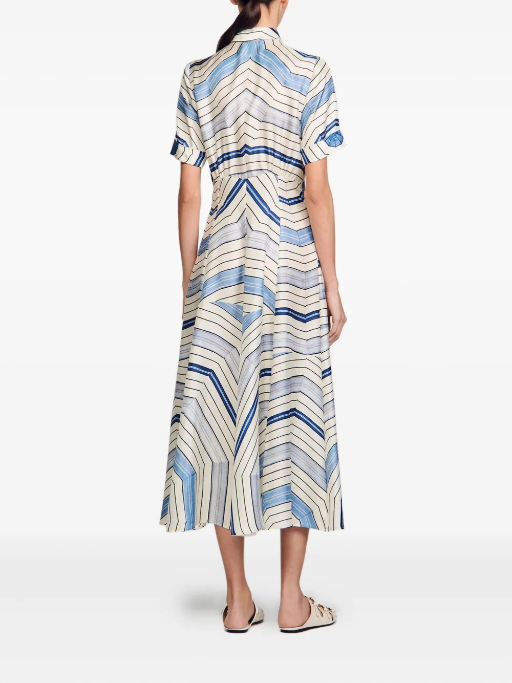 SANDRO x Louise Bourgeois zijden jurk Blauw