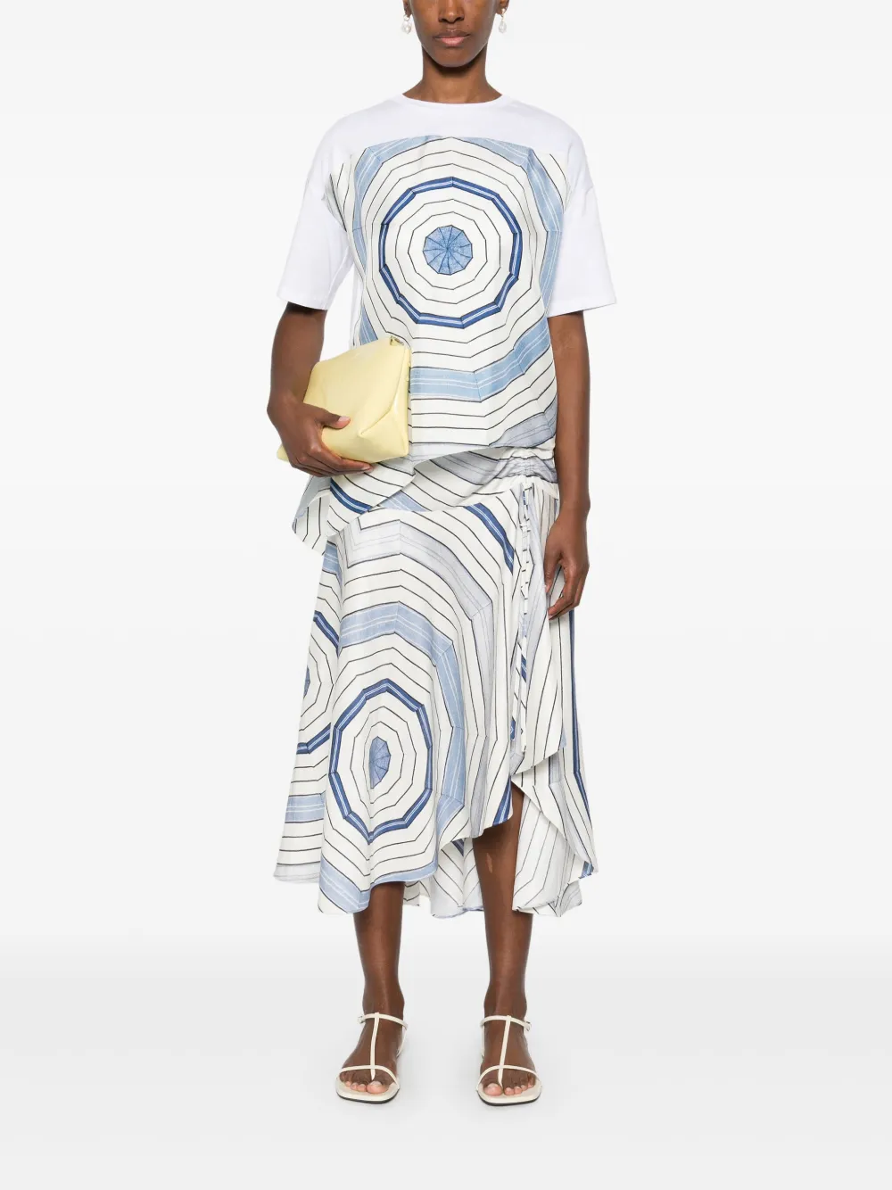 SANDRO x Louise Bourgeois T-shirt met geometrische print Wit
