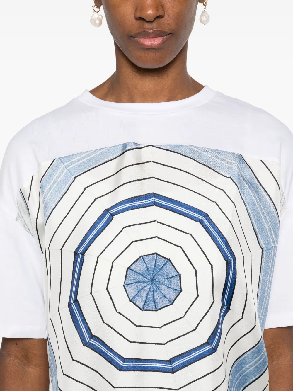 SANDRO x Louise Bourgeois T-shirt met geometrische print Wit
