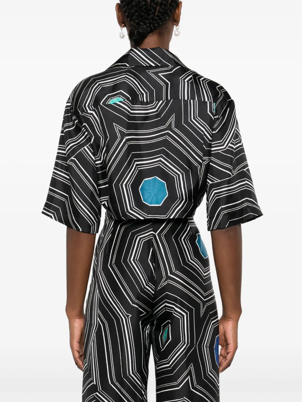 SANDRO Shirt met geometrische print Zwart
