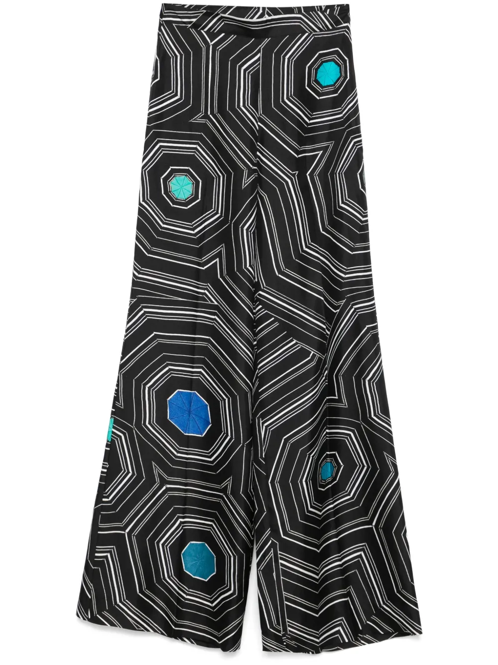 SANDRO x Louise Bourgeois broek met geometrische print Zwart