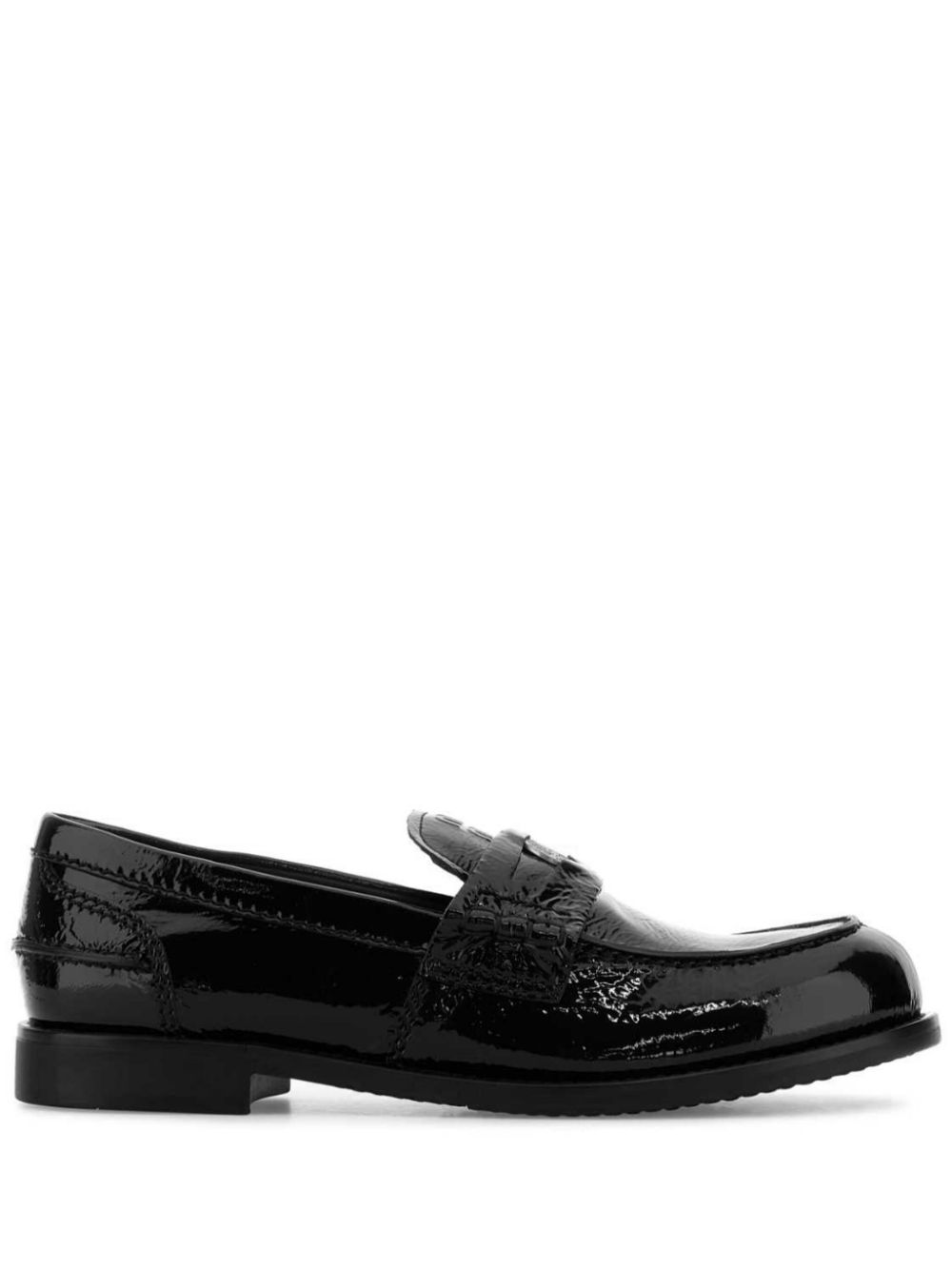 Miu Leren loafers Zwart