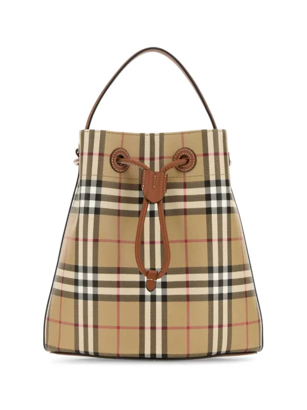 Burberry Vintage Check Bucket Bag Neutrals FARFETCH TR