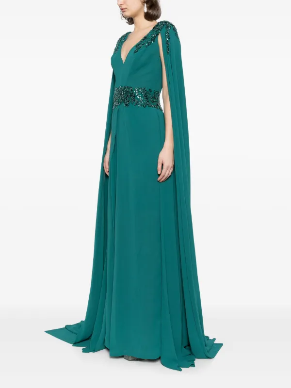 slim fit dress slacks Elizabeth K GL1527 Prom Dress - Green main image 1