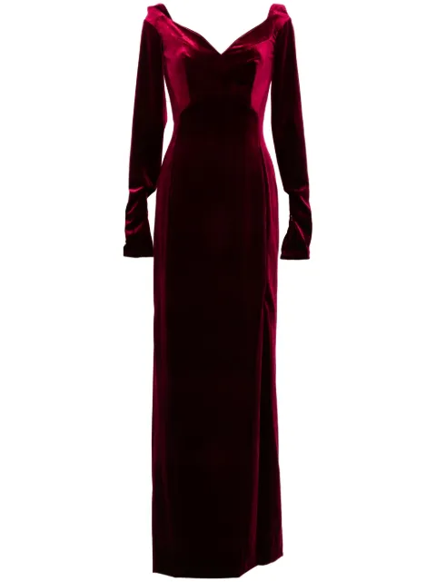 Saiid Kobeisy velvet long fitted dress