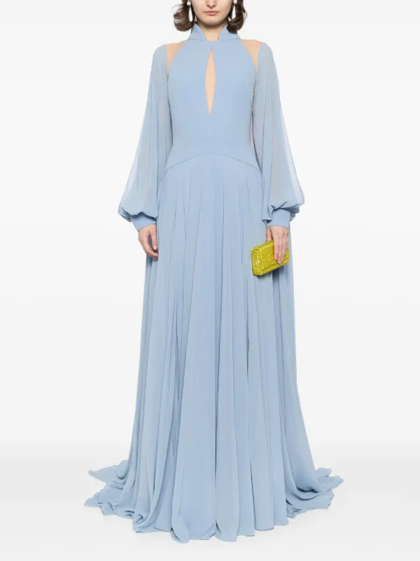 blue sky dress Elegant Blue Tulle Long Prom Bridesmaid Dress main image 1