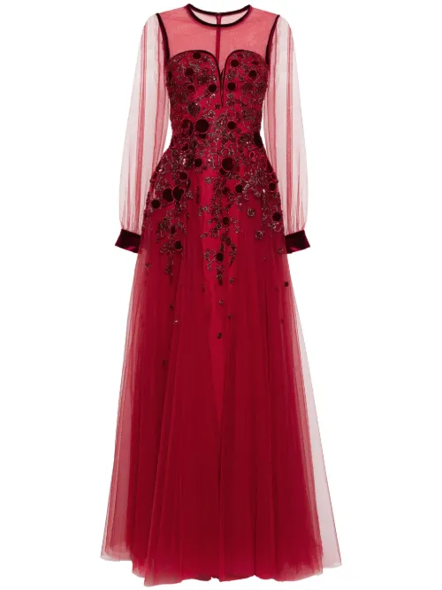 Robe en tulle à broderies - Saiid Kobeisy - Modalova