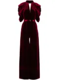 Saiid Kobeisy velvet jumpsuit - Red