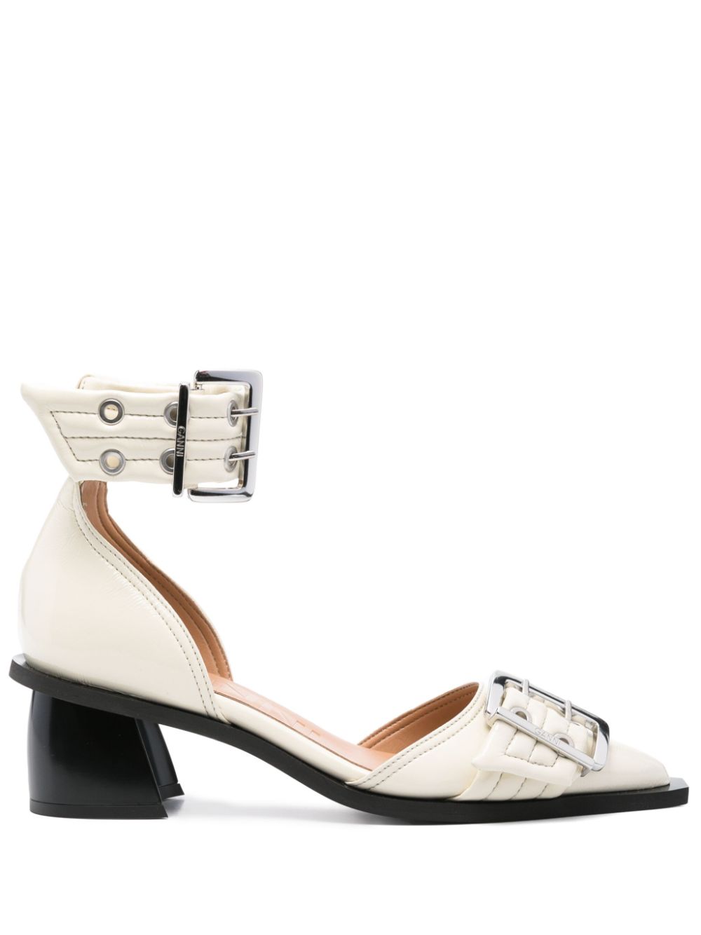 GANNI 60 mm pumps met open neus Wit