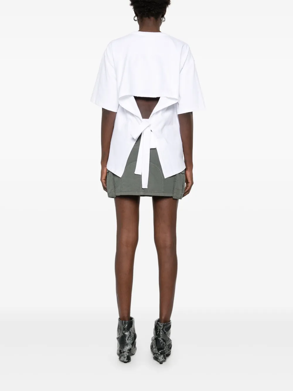 GANNI Gestrikt T-shirt Wit