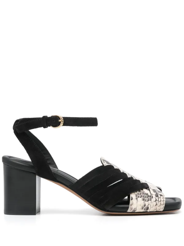 Ulla Johnson 75mm Snake-print Sandals in Black