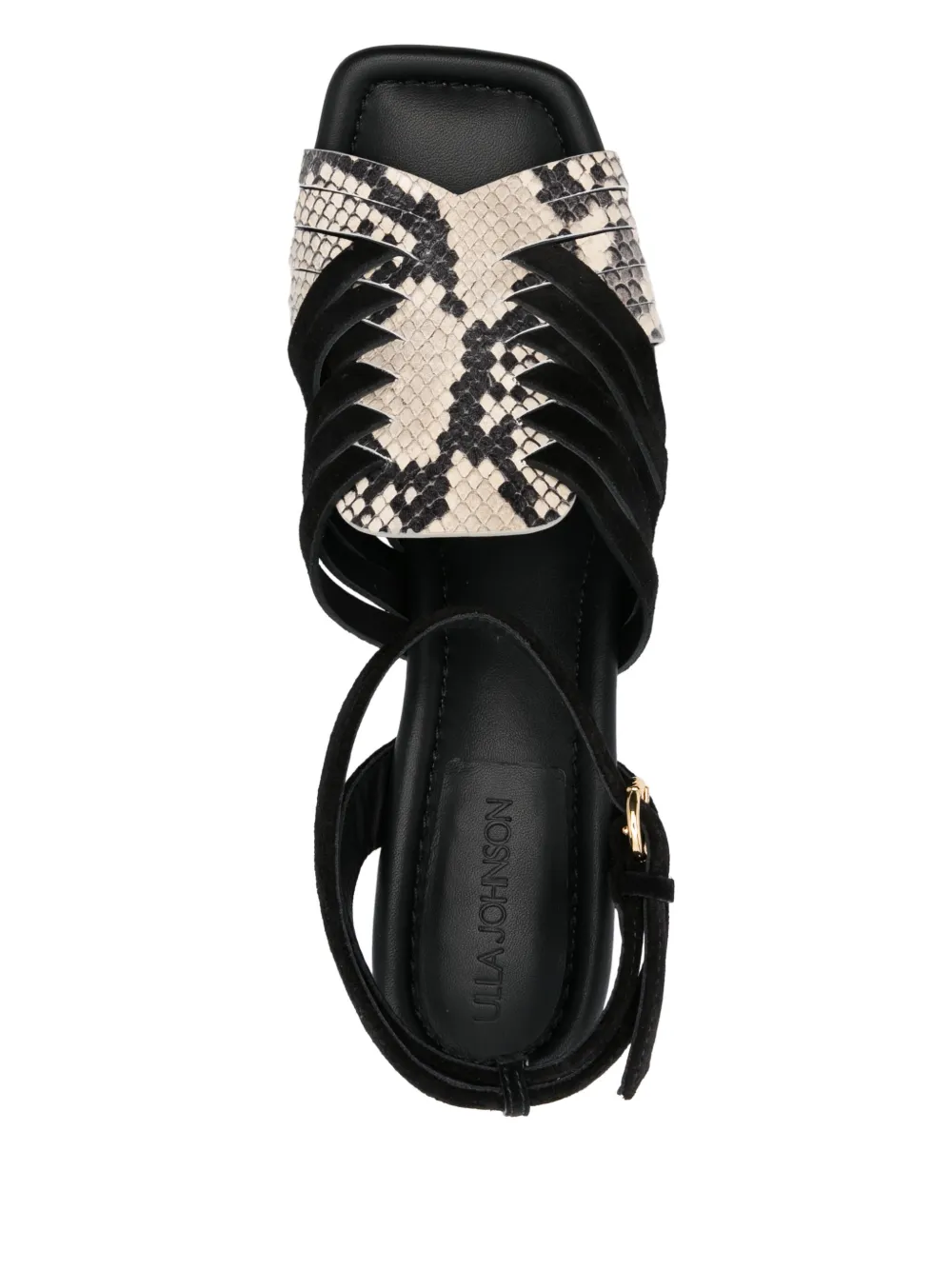 Ulla Johnson 75mm snake-print sandals Black