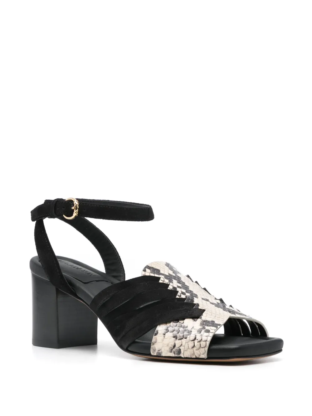 Ulla Johnson 75mm snake-print sandals Black