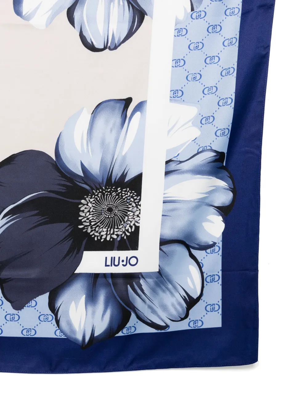 LIU JO floral-print scarf - Blauw