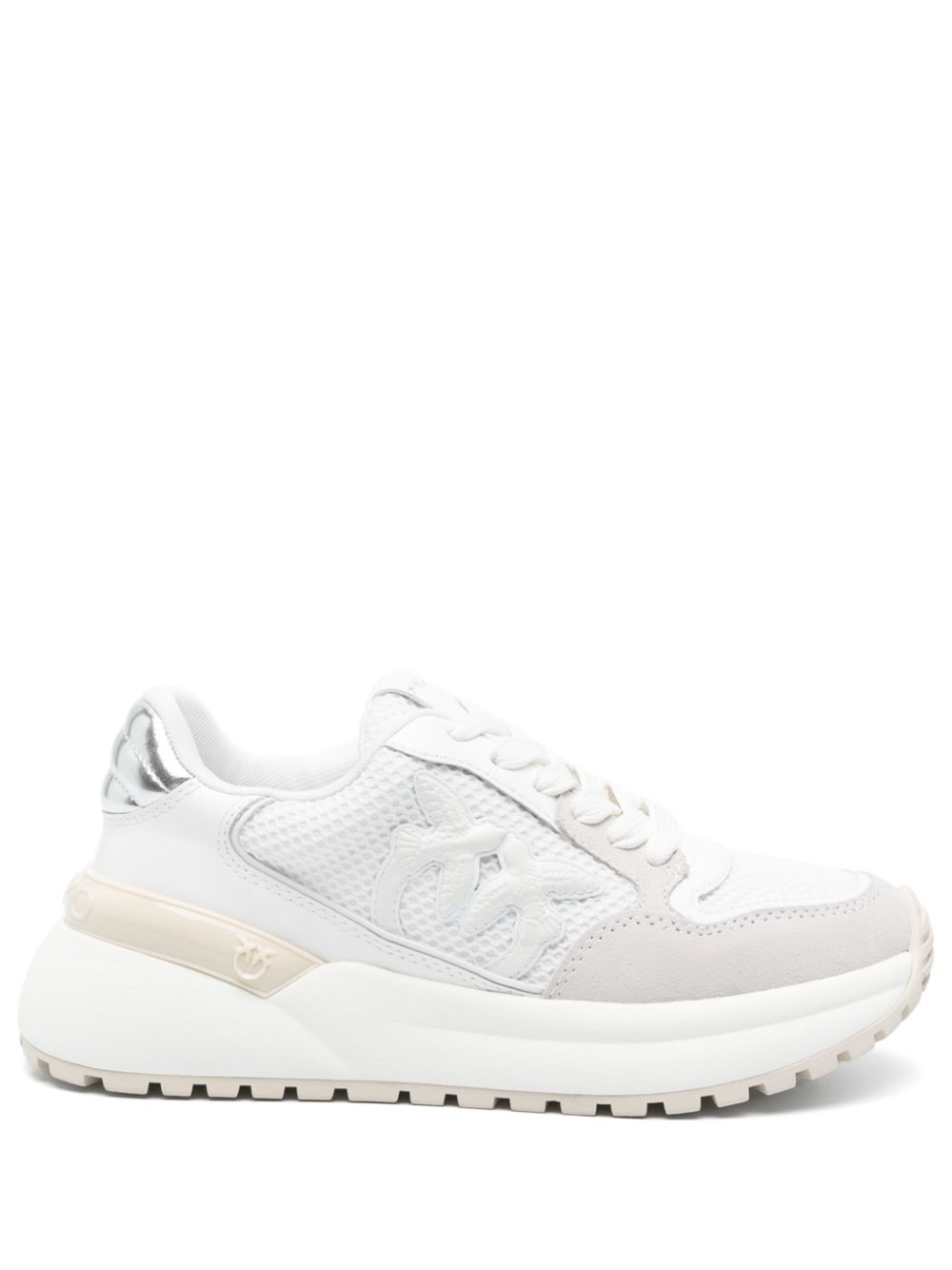 PINKO Love Birds-appliqué sneakers White