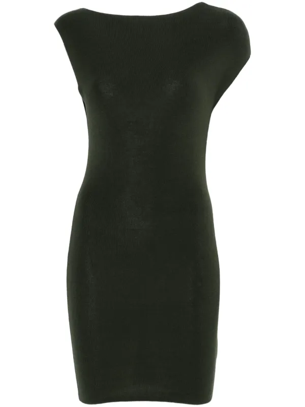 St. Agni Asymmetric Knit Mini Dress | Green | FARFETCH