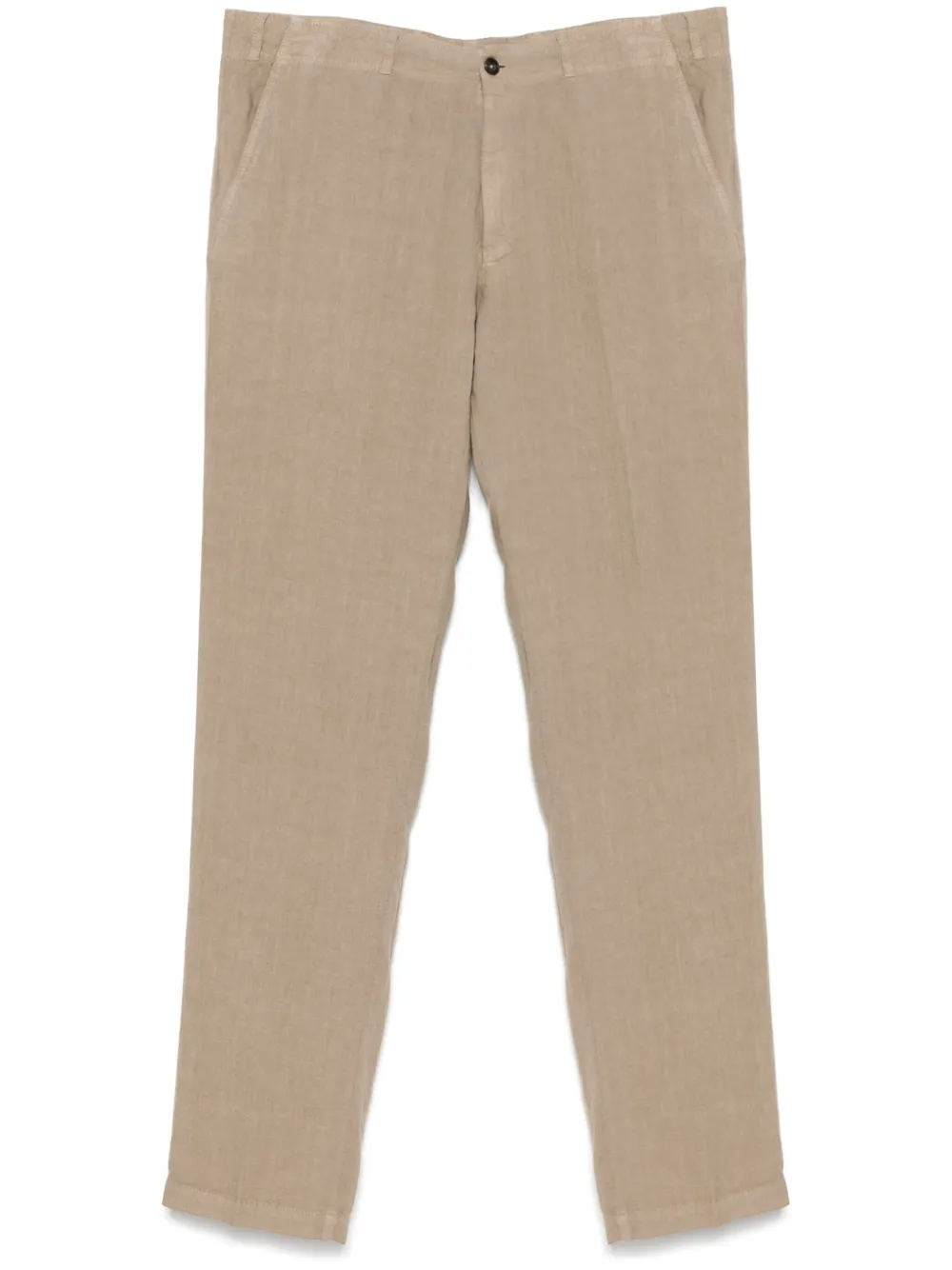 linen tapered-leg trousers