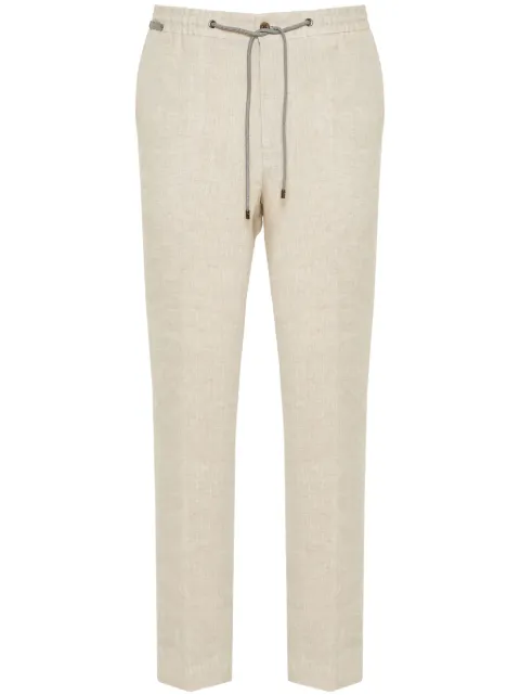 Corneliani drawstring linen trousers