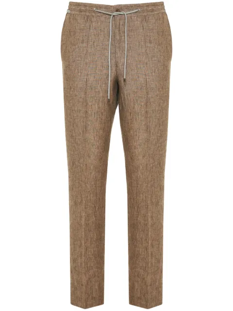 Corneliani drawstring linen trousers