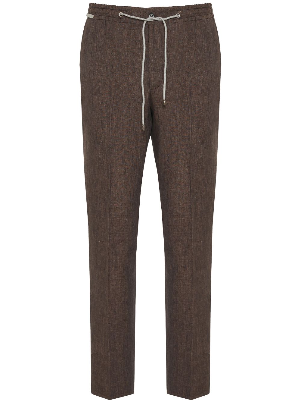 Corneliani Linnen broek Bruin