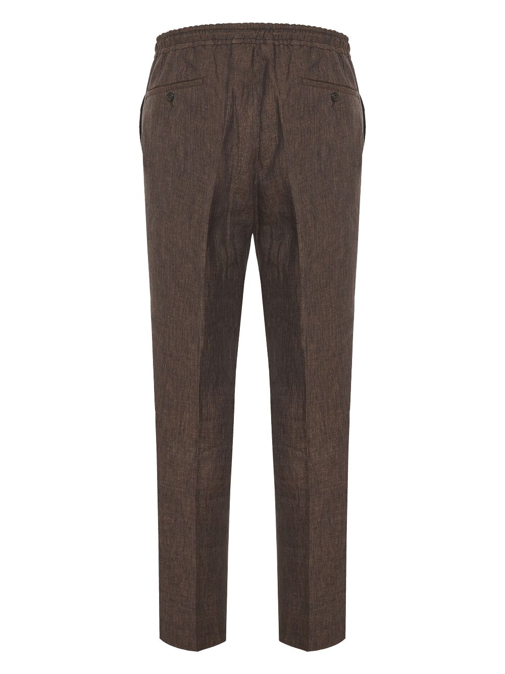 Corneliani drawstring linen trousers - Bruin