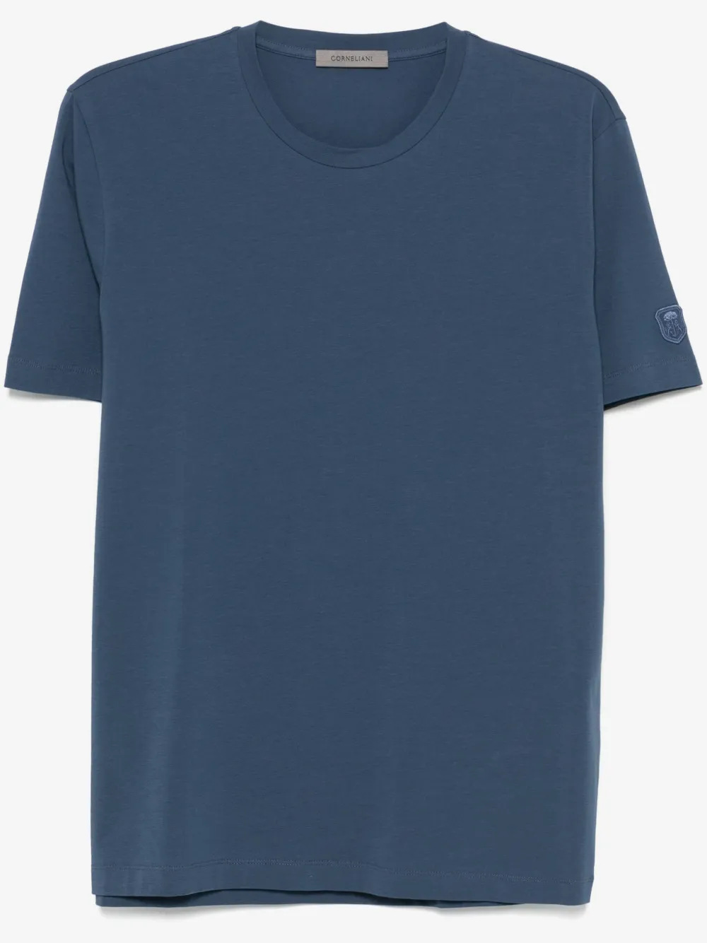 Corneliani embroidered-logo T-shirt | Blue | Image 1