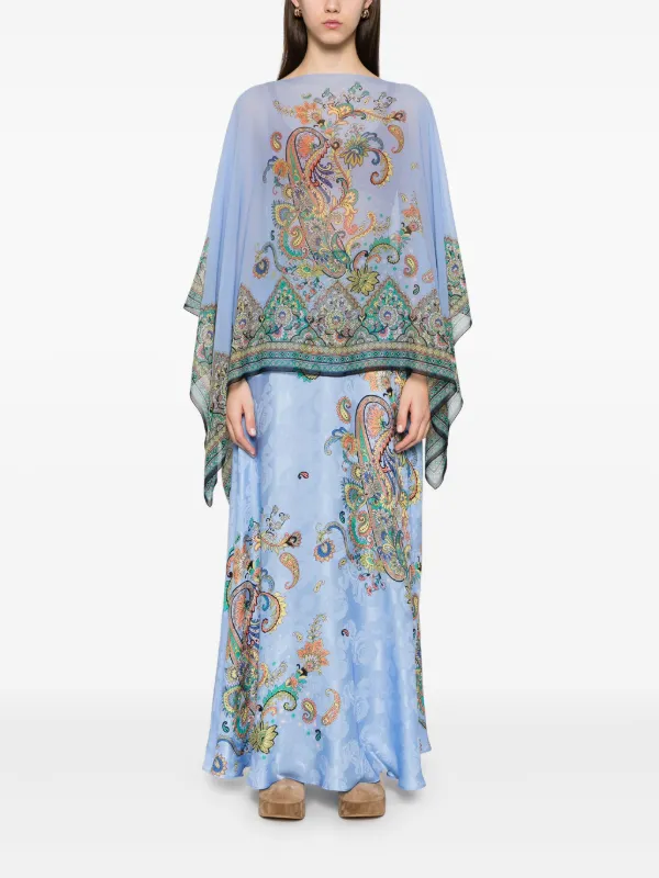ETRO ペイズリー スカート ブルー ETRO ペイズリー マキシスカート | ブルー | FARFETCH JP