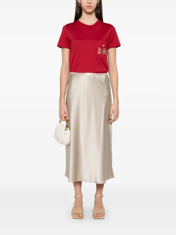 ★Max Mara★NUNZIO Tシャツ Jersey T-shirt with embroidered pocket, white | 