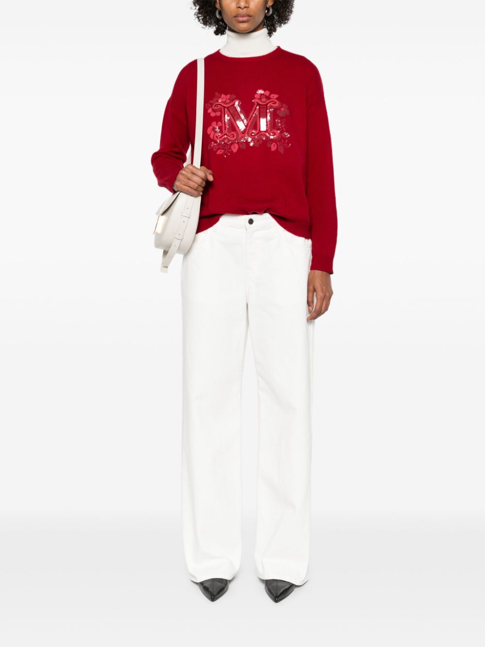 Max Mara sequin-embellished sweater - Rood