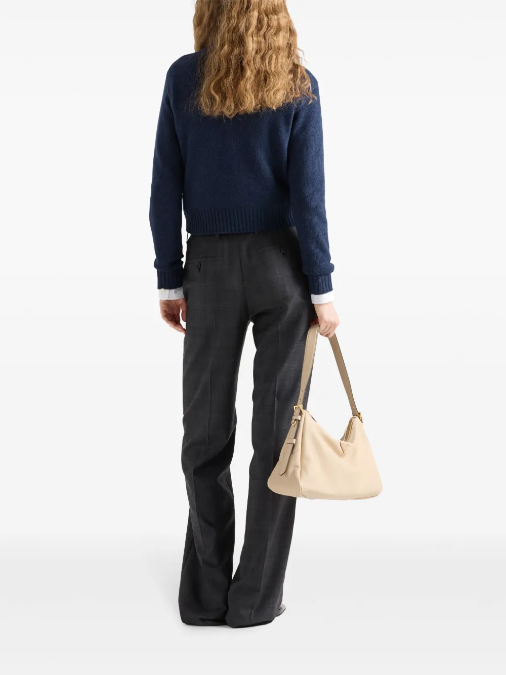 Prada Re-Cashmere geribbelde trui Blauw