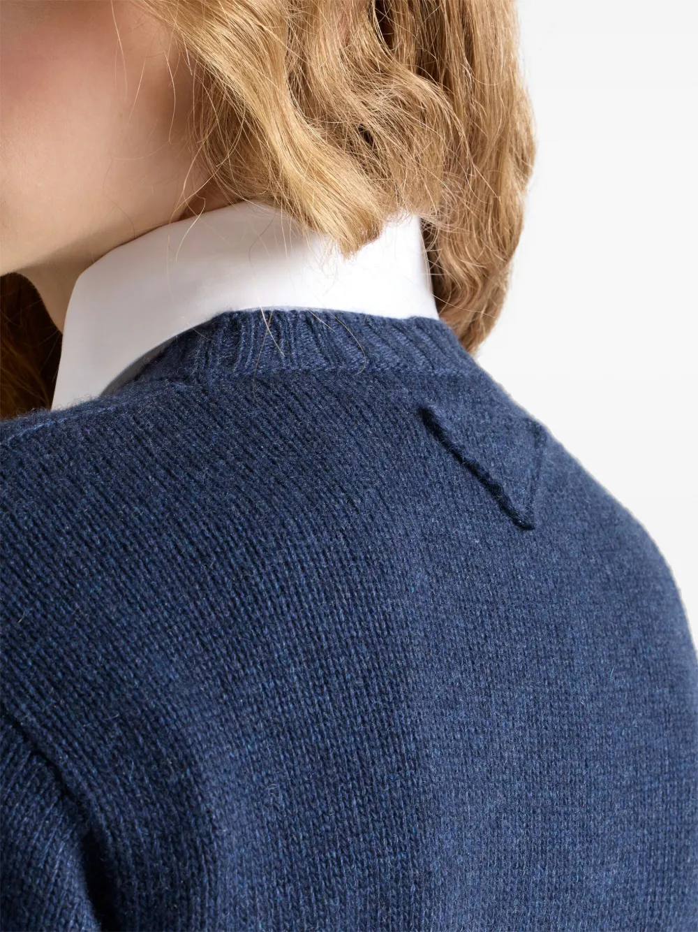 Prada Re-Cashmere geribbelde trui Blauw