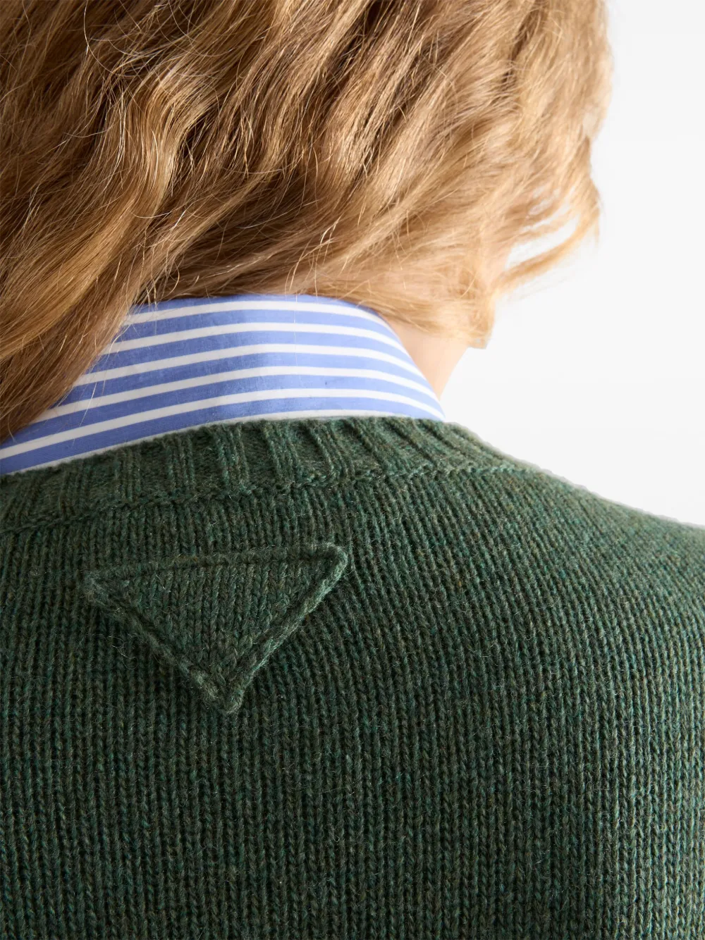 Prada Re-Cashmere geribbelde trui Groen