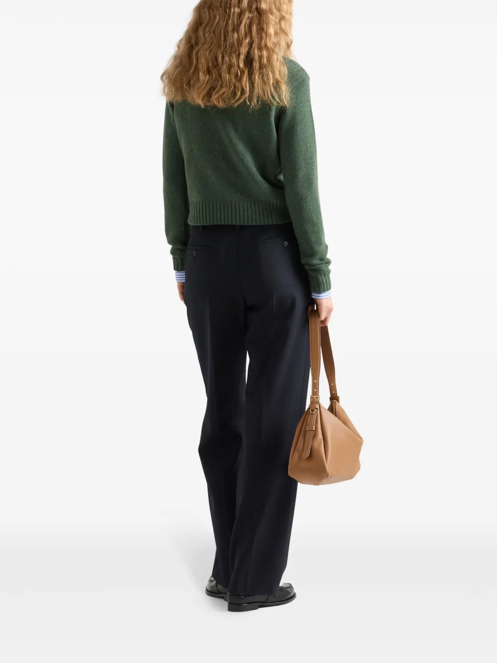 Prada Re-Cashmere geribbelde trui Groen
