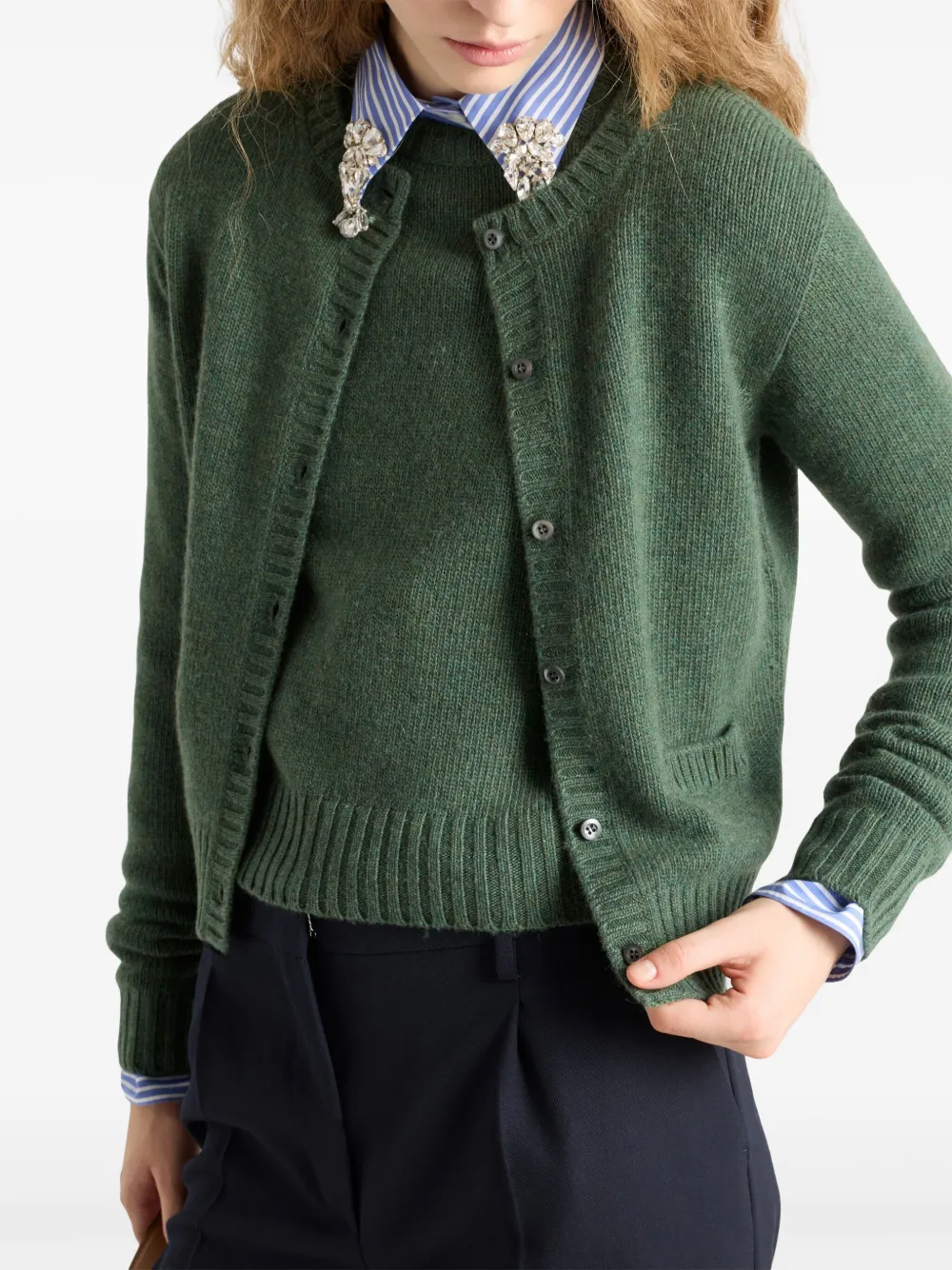 Prada Re-Cashmere vest Groen