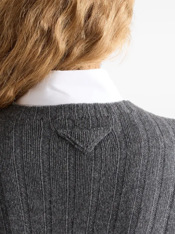 Prada Re-Cashmere クロップドセーター | グレー | FARFETCH JP