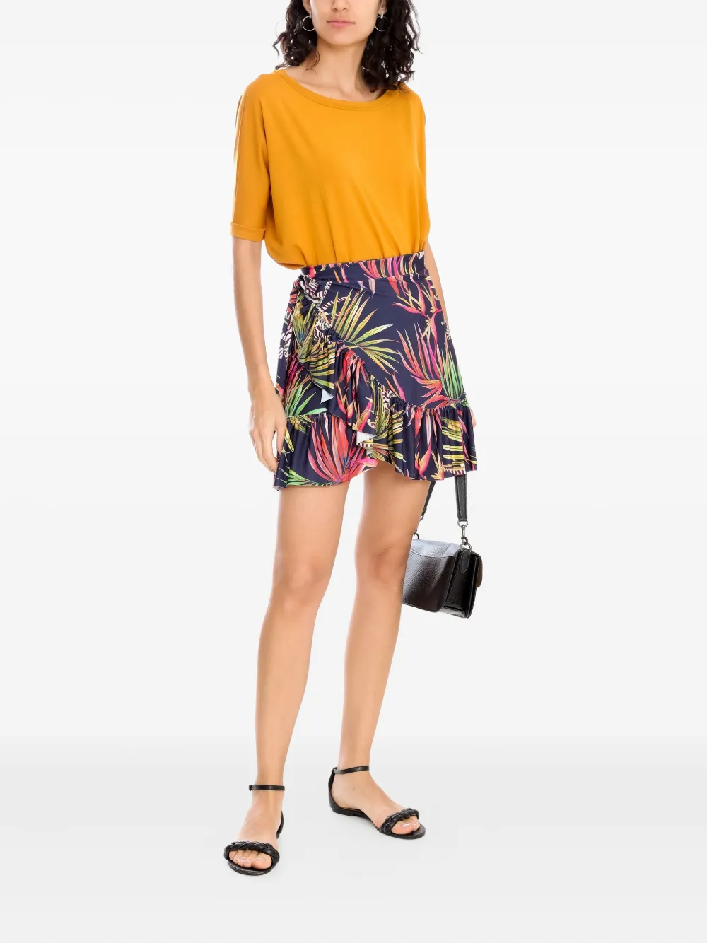 Lygia & Nanny Skort met wikkel-effect en ruches Blauw