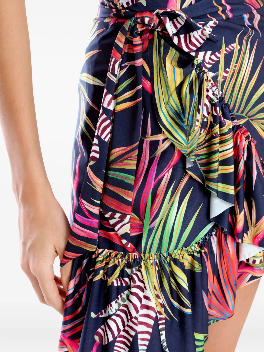 Lygia & Nanny Skort met wikkel-effect en ruches Blauw