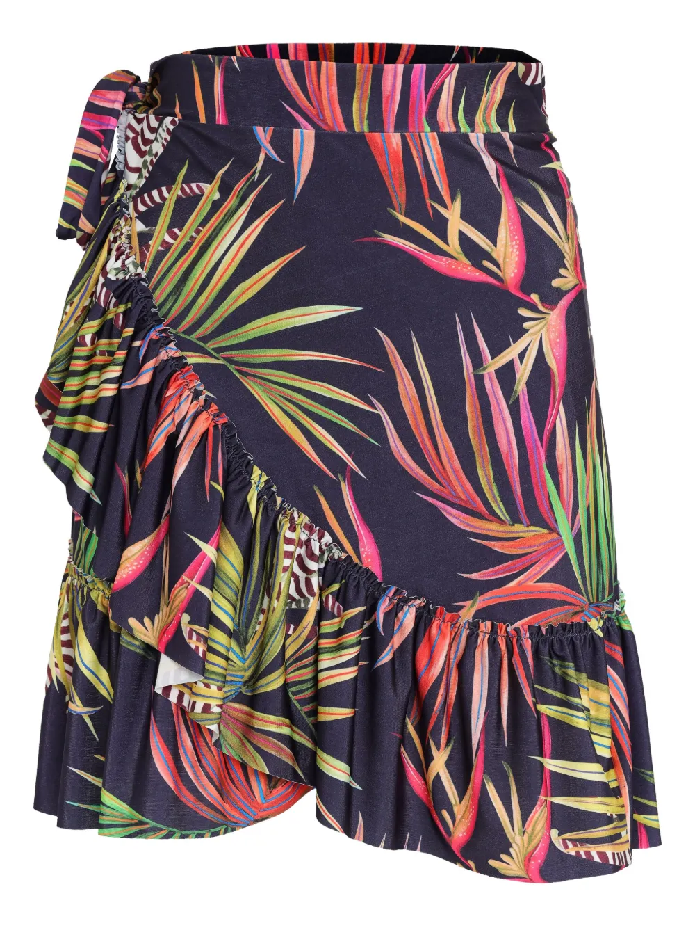 Lygia & Nanny Skort met wikkel-effect en ruches Blauw