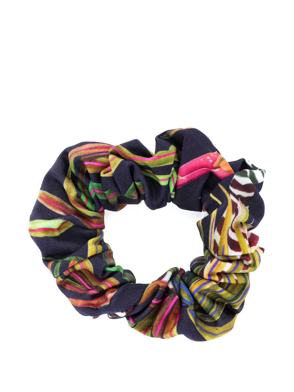 Lygia & Nanny patterned scrunchie Blauw