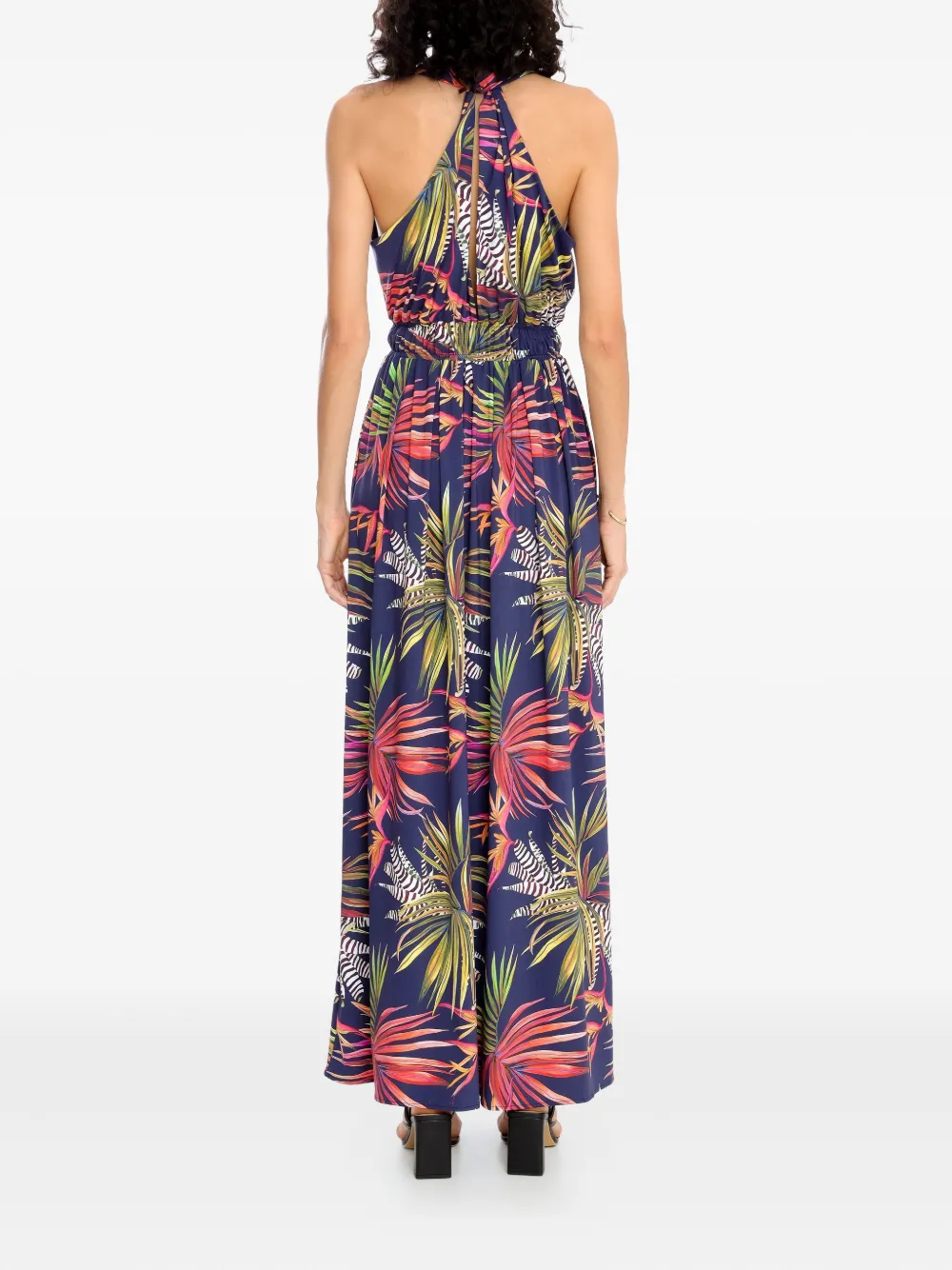 Lygia & Nanny tropical-print maxi dress Blauw