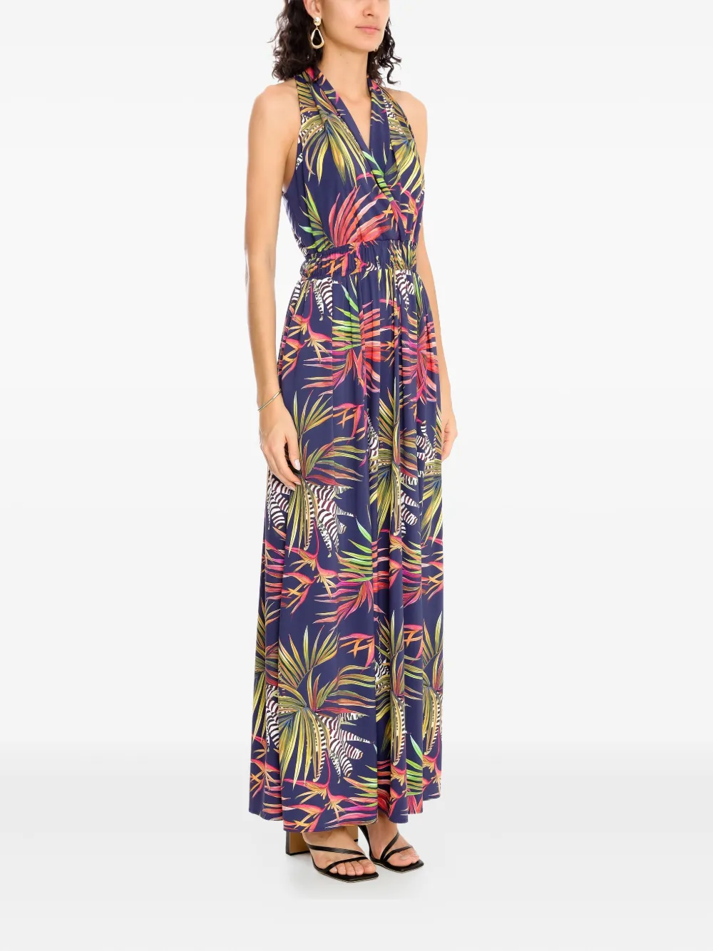Lygia & Nanny tropical-print maxi dress Blauw