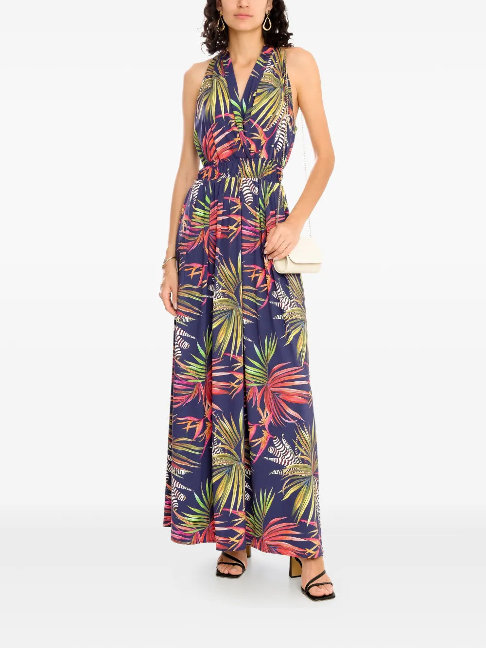 Lygia & Nanny tropical-print maxi dress Blauw